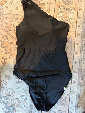 summersalt Black One-Shoulder Swimsuit